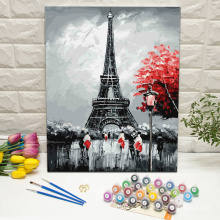 Eiffel Tower in Paris paint by numbers kit framed digital painting